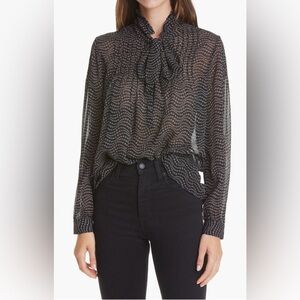 ba&sh Liberty Bow Neck Blouse, XS